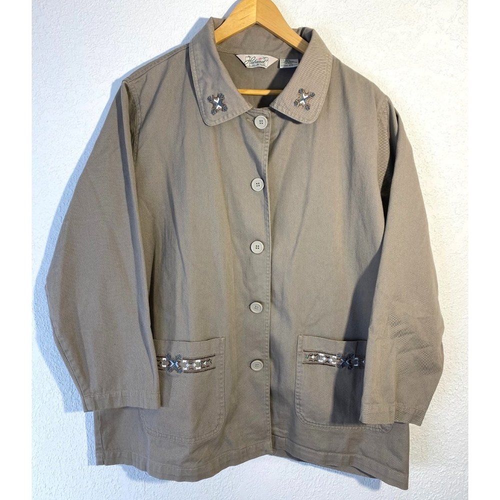 Haband Women's Safari Beige Style Autumm Plus Size Jacket Coat Size 2XL